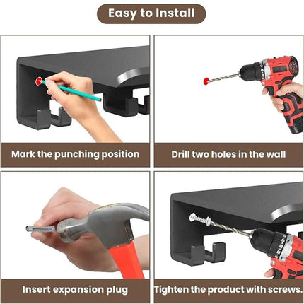 Floating Shelf Home Gym Weight wall Storage Equipment Hanger Metal Rack Holder Wall Mount with Hooks T-Lock Adapters Bracket Hanger Workout