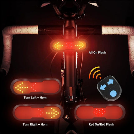 Bike Tail Light with Turn Signals USB Rechargeable Bike Turn Signals Ultra Bright LED Turn Signals for Bicycle