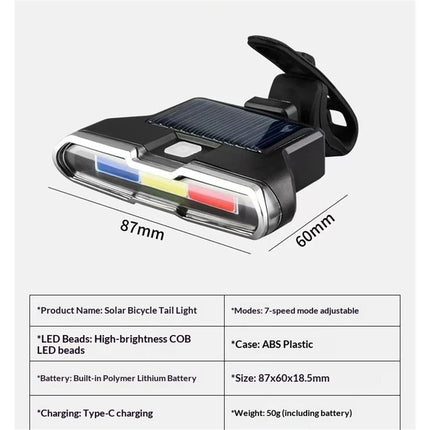 USB Rechargeable Tail Light, LED Night Cycling Bike Warning Rear Tail Light with Modes for Cycling Safety