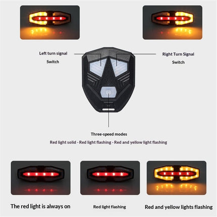 Smart Bike Light equipped with horn warning light - ON/Off Rechargeable Waterproof Rear Bicycle Tail Light with Remote