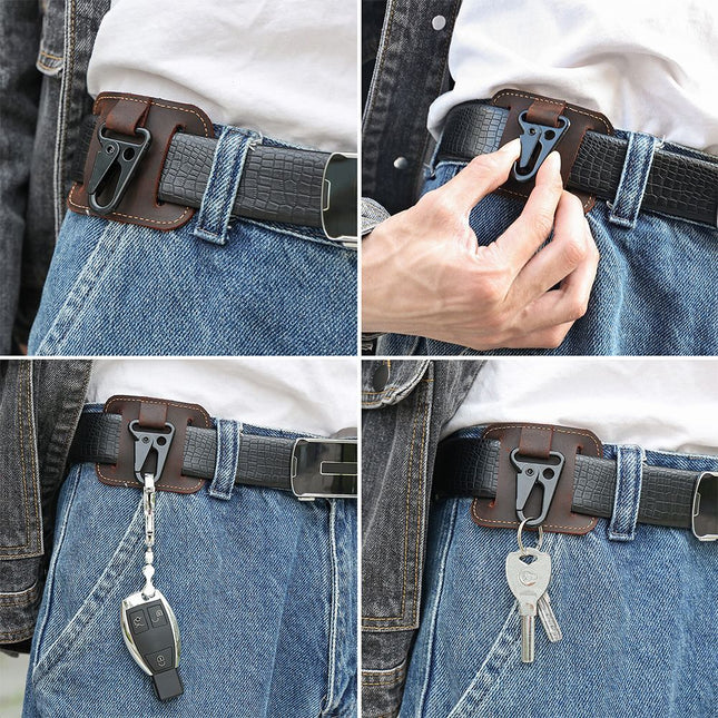 Belt Key Holder, Vintage Keychain Organizer, Accessories, Classic Travel & Commuter Essentials, Full Grain Leather, Handmade