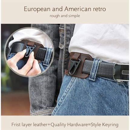 Belt Key Holder, Vintage Keychain Organizer, Accessories, Classic Travel & Commuter Essentials, Full Grain Leather, Handmade