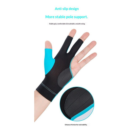 A pair of Professional Billiard Gloves-Left and Right in Different Size, Sport Glove Fits for Men Women (blue)