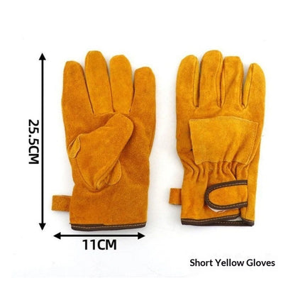 LWelding Gloves – Heat Resistant Work Gloves –Protection Sleeves for BBQ, Gardening, Manual Work（yellow）