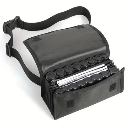 Coin Holders Pack with Banknote Dispenser, Waiter's Purse, Coin Sorter, Organizer, Storage Bag with Belt for Waitress, Server, Collector, Cashier, Change, Black