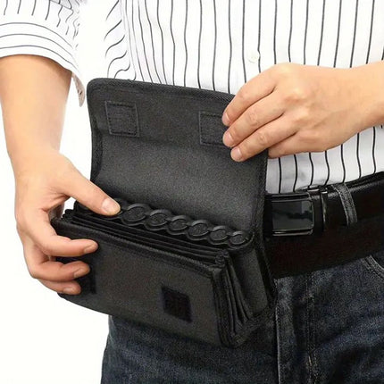 Coin Holders Pack with Banknote Dispenser, Waiter's Purse, Coin Sorter, Organizer, Storage Bag with Belt for Waitress, Server, Collector, Cashier, Change, Black