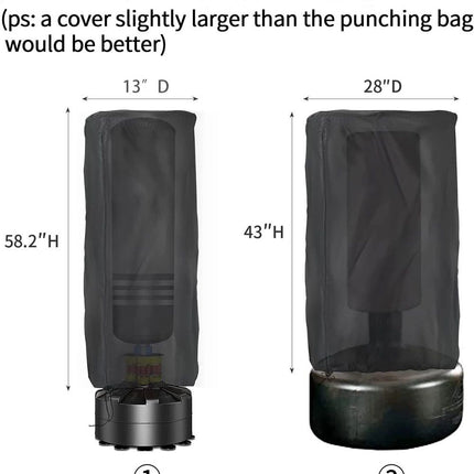 Freestanding Punching Bag Cover - Outdoor Waterproof, Standing Heavy Bag Protective Cover for Boxing Bag (43x28in)