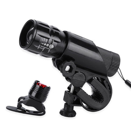 2 Packs Bike Light Set Super Bright Focus Adjustable Front Headlight and Rear LED Mountain Bicycle Light, Mount Included（Battery not included）