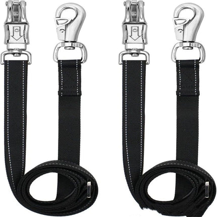 Trailer Cross Tie, Horse Haulage Adjustable Nylon Straps Leads with Panic Snap Fixed Eye Equestrian Equipment