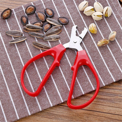 2 Pc Red Peeling The Shell Nut Shell Cracker Seed Pistachio Sheller Opener Peeling Pliers Nut Crackers Artifact Stainless Steel Convenience Hard Case Buster，Kitchen Utensils and Gadgets