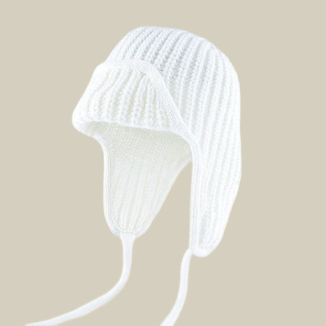 Women Plain Aviator Hat with Earflaps White