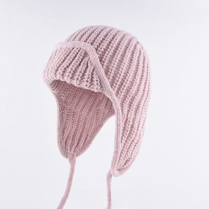 Women Plain Aviator Hat with Earflaps White