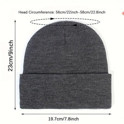 2Pcs Knit Beanie grey 05