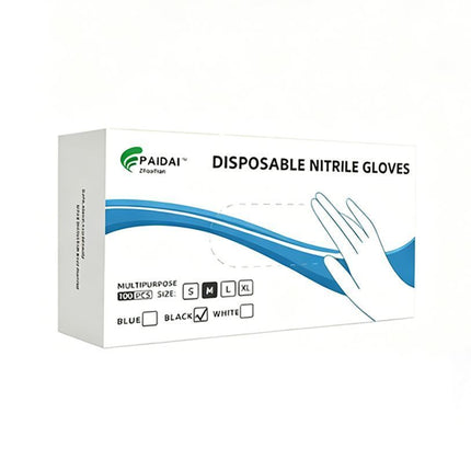 300Pcs Black Nitrile Gloves Small