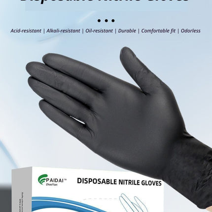 300Pcs Black Nitrile Gloves Medium