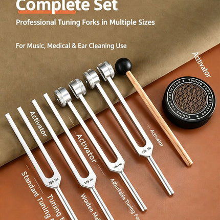 4pcs tuning fork set with pouch & activator