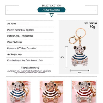 2-Pack Crystal Bear Keychains 01