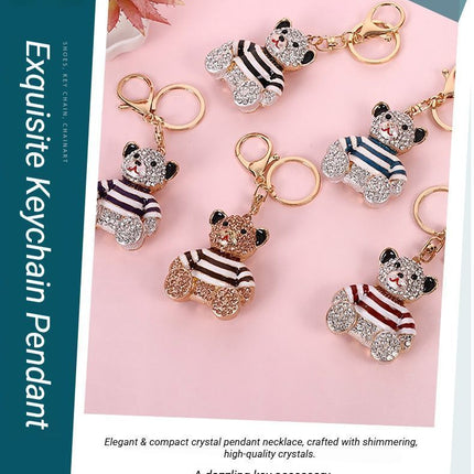 2-Pack Crystal Bear Keychains 04