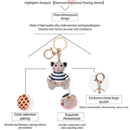 2-Pack Crystal Bear Keychains 04