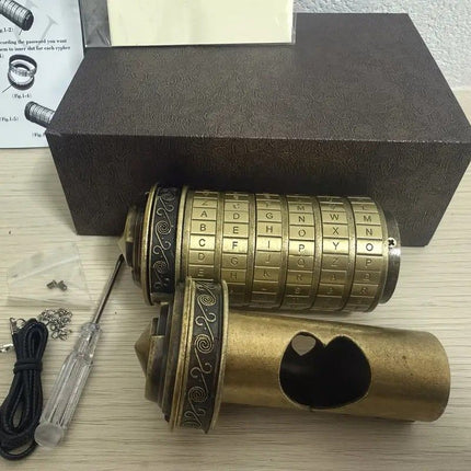Vintage Mini Combination Lock, Educational Toy, Boxed Puzzle Game, Creative Puzzle Gift Set, Brain Teaser, Fun Creative Romantic(bronze colour)