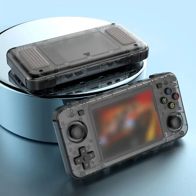R36H Retro Game Console 64G  Handheld with 23 Emulators, Linux System, 3.5-inch IPS Screen, 640×480 Resolution, USB Charging, Ultra-Long Battery Life, Perfect Gift for Friends。black