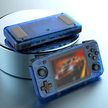 R36H Retro Game Console 128G  Handheld with 23 Emulators, Linux System, 3.5-inch IPS Screen, 640×480 Resolution, USB Charging, Ultra-Long Battery Life, Perfect Gift for Friends.BLUE
