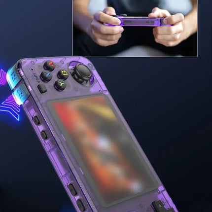R36H Retro Game Console 128G  Handheld with 23 Emulators, Linux System, 3.5-inch IPS Screen, 640×480 Resolution, USB Charging, Ultra-Long Battery Life, Perfect Gift for Friends.purple