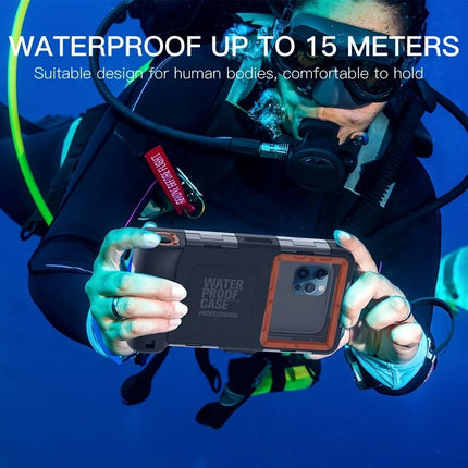 15m Waterproof Phone Case for Diving & Surfing - 1 Hour Underwater Shooting, Dual Seal, Zinc Alloy Buckle, Fits iPhone Samsung Xiaomi up to 6.9 Inch(black+green)