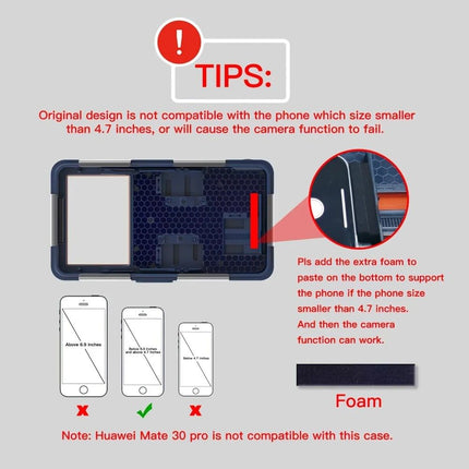 15m Waterproof Phone Case for Diving & Surfing - 1 Hour Underwater Shooting, Dual Seal, Zinc Alloy Buckle, Fits iPhone Samsung Xiaomi up to 6.9 Inch(blue+orange)