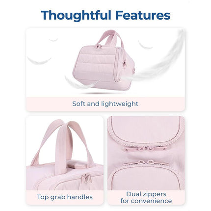 Travel Toiletry & Makeup Bag – Large Capacity Organiser Wash Bag with Compartments(PINK)