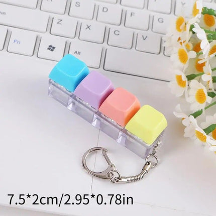 （1key/4key/9 key)3PCS Creative Fingertip Stress Reliever: Keyboard Click Sound Keychain, Colorful Fidget Ring Relaxation Companion