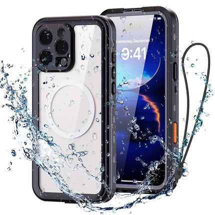iPhone 16 Pro  Waterproof Phone Case IP68 Drop Protection Snow Dust Resistant with Lanyard for Swimming Skiing Off Road Adventures(blue)