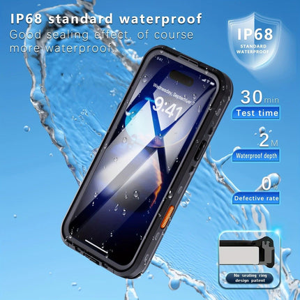 iPhone 16 Pro  Waterproof Phone Case IP68 Drop Protection Snow Dust Resistant with Lanyard for Swimming Skiing Off Road Adventures(blue)