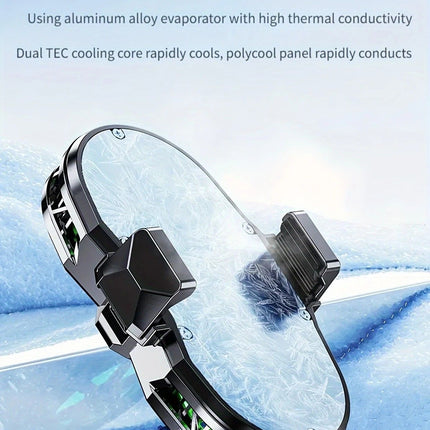 Semiconductor Cooling Fan Back Clip, Instant 3-Second Cooling, Large Area Heat Dissipation, Compatible with All Phone Models, Unobstructed Camera View for Live Streaming & Gaming.（Digital display model）