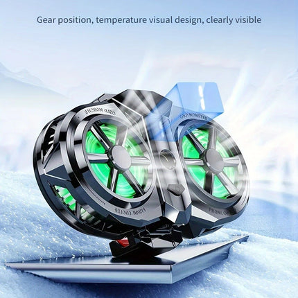 Semiconductor Cooling Fan Back Clip, Instant 3-Second Cooling, Large Area Heat Dissipation, Compatible with All Phone Models, Unobstructed Camera View for Live Streaming & Gaming.（Digital display model）
