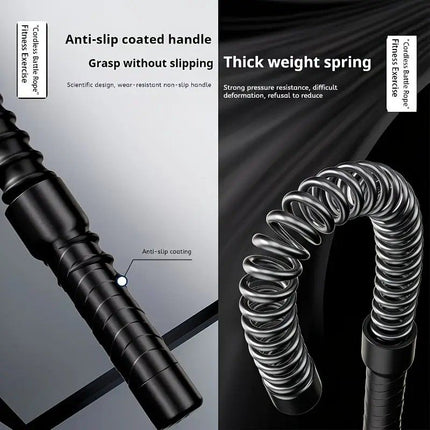 2PCS Wireless Battle Rope Fitness Stick, Strong Spring Resistance, Full Body Muscle Sculpting, Anti-Slip and Durable, Indoor and Outdoor Use, Essential for Body Shaping
