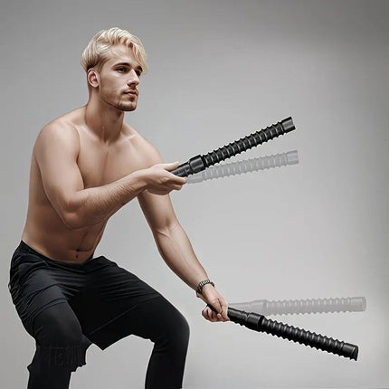2PCS Wireless Battle Rope Fitness Stick, Strong Spring Resistance, Full Body Muscle Sculpting, Anti-Slip and Durable, Indoor and Outdoor Use, Essential for Body Shaping