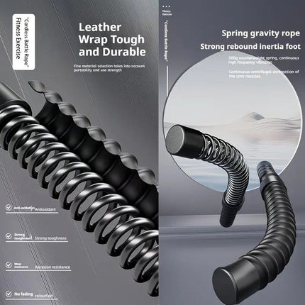 2PCS Wireless Battle Rope Fitness Stick, Strong Spring Resistance, Full Body Muscle Sculpting, Anti-Slip and Durable, Indoor and Outdoor Use, Essential for Body Shaping