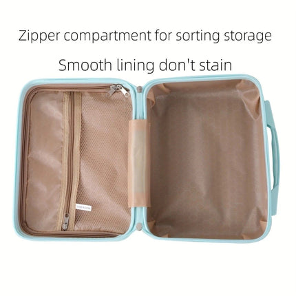 14 Inch Mini Makeup Case, Lightweight Cosmetic Travel Bag with Shoulder Strap & Zipper Closure(BLUE)
