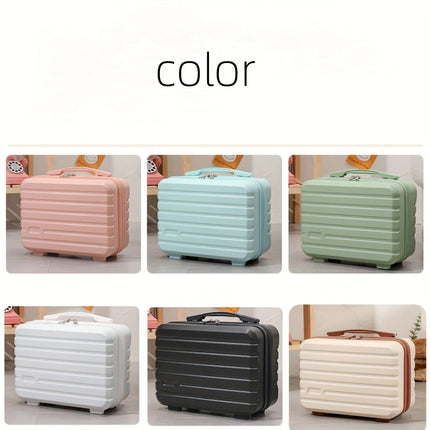14 Inch Mini Makeup Case, Lightweight Cosmetic Travel Bag with Shoulder Strap & Zipper Closure(BLUE)