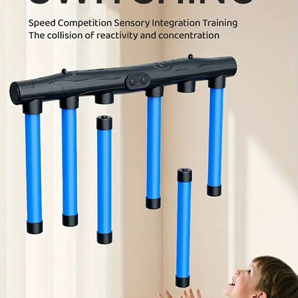 Smart Reaction Challenge Stick: Family Interactive Reflex Training Toy, Three Speed Adjustable, Hand-Eye Coordination and Focus Enhancement Tool(YELLOW)