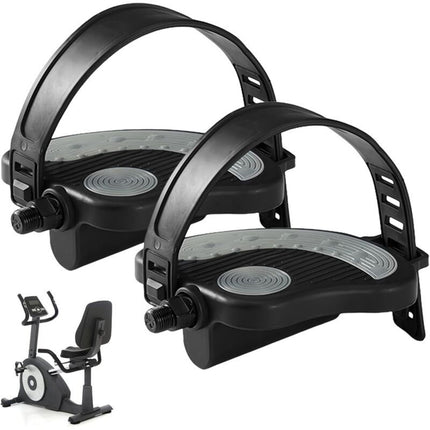 2 Pcs Exercise Bike Pedals Under Desk Bike Pedals, 9 and 16 Stationary Bike Pedals for Exercise Bike Dynamometer Spinning Indoor Pedals