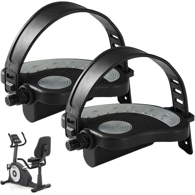 2 Pcs Exercise Bike Pedals Under Desk Bike Pedals, 9 and 16 Stationary Bike Pedals for Exercise Bike Dynamometer Spinning Indoor Pedals