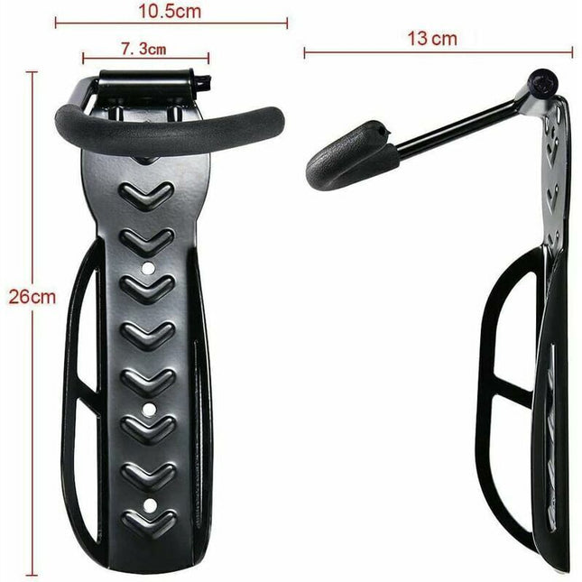 Wall Black, Mounted Bicycle Storage Rack Bike Wall Hanging Hook with Complete Accessories Garage and Shop Bike Mount Holder