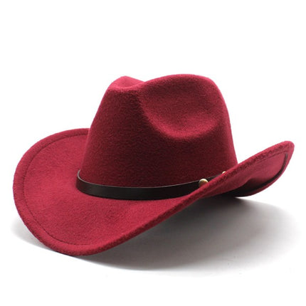 American Western Cowboy Hat Felt Hat For Men And Women Riding Hat Rolled Brim Imitation Wool Jazz Hat Cowboy Hat Pink Pink-tfrf Pink