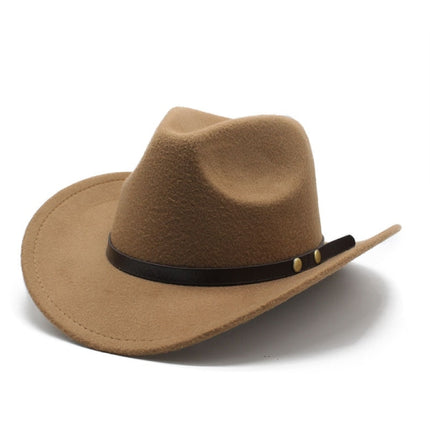 American Western Cowboy Hat Felt Hat For Men And Women Riding Hat Rolled Brim Imitation Wool Jazz Hat Cowboy Hat Pink Pink-tfrf Pink