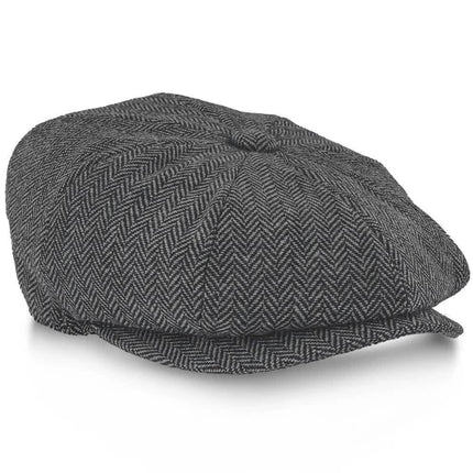 2023 Retro Newsboy Caps Men Octagonal Hats Peaky Blinders Newsbo Grey