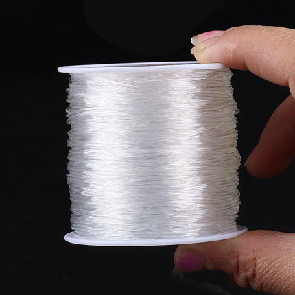 100m Elastic Thread for Jewelry Making, 0.8mm Large Roll Transparent