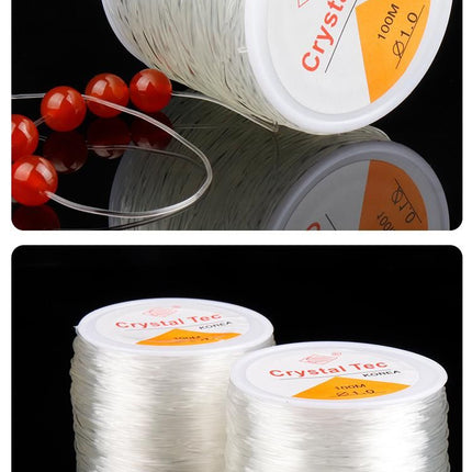 100m Transparent Elastic Jewelry Thread, 1mm Large Roll