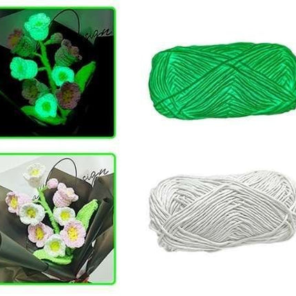 Luminous yarn for knitting and crocheting, White